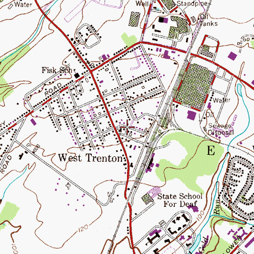 Topographic Map of West Trenton Presbyterian Church, NJ