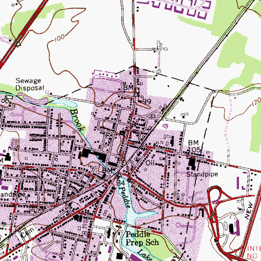 Topographic Map of First Presbyterian Church, NJ