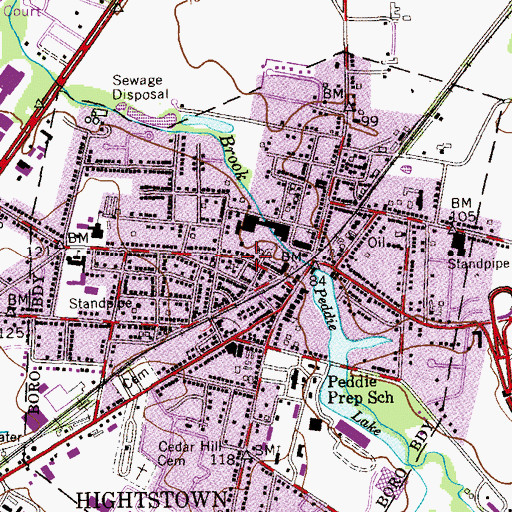 Topographic Map of First United Methodist Church, NJ