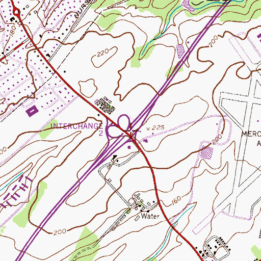 Topographic Map of Interchange 2, NJ