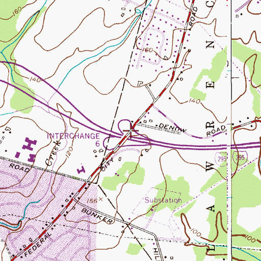 Topographic Map of Interchange 5, NJ