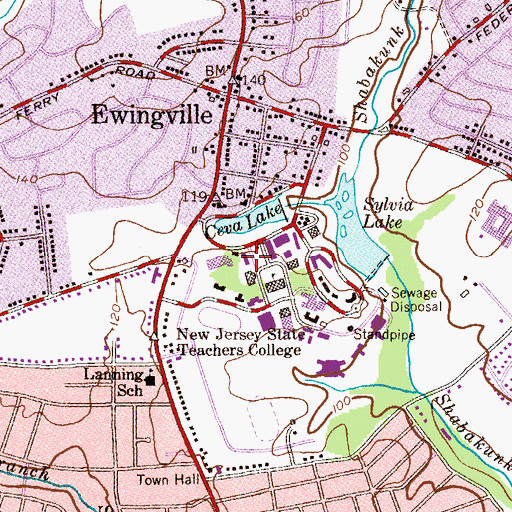 Topographic Map of Science Complex, NJ