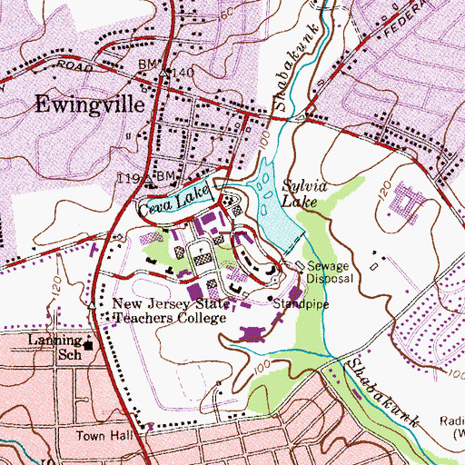 Topographic Map of Roscoe L West Library, NJ