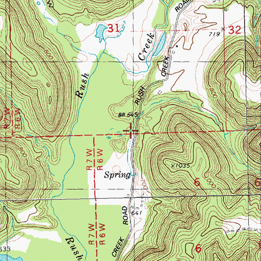 Topographic Map of Rush Creek State Natural Area, WI