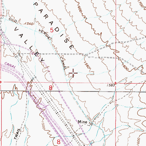 Topographic Map of Arabian Library, AZ