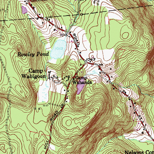 Topographic Map of Camp Wahanda, CT
