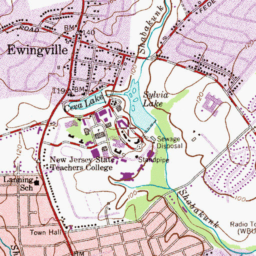 Topographic Map of Ely House, NJ