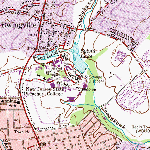 Topographic Map of Allen House, NJ