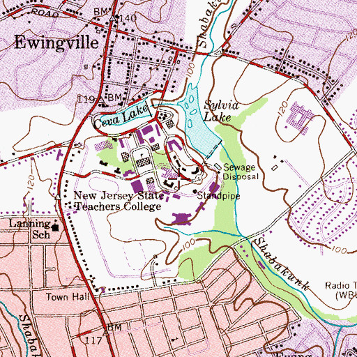 Topographic Map of Eickhoff Hall, NJ