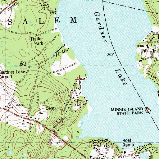 Topographic Map of Camp Wetonaw, CT
