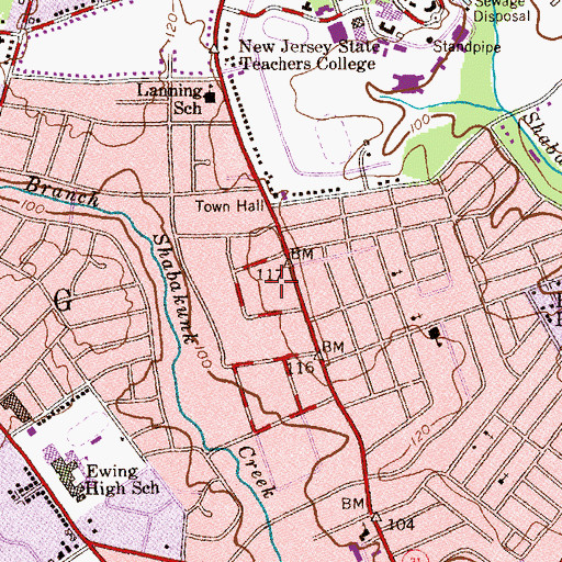 Topographic Map of Crestmont Park, NJ