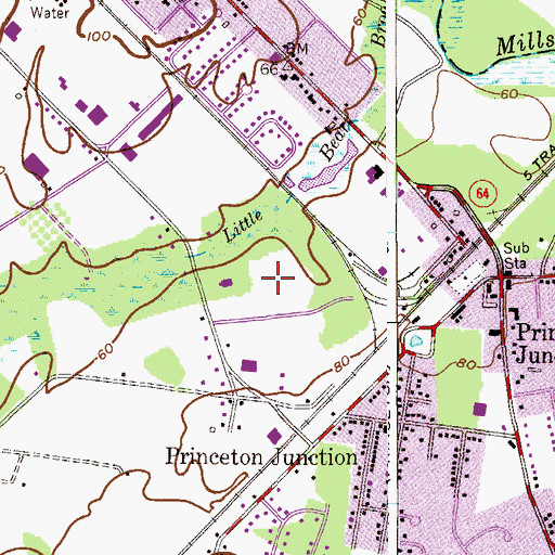 Topographic Map of Princeton Metro Park, NJ