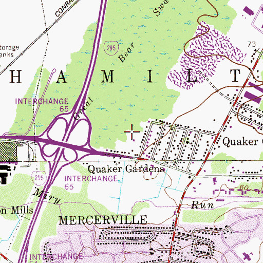 Topographic Map of Van Horn Park, NJ
