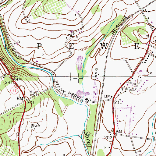 Topographic Map of Stonybrook Golf Club, NJ