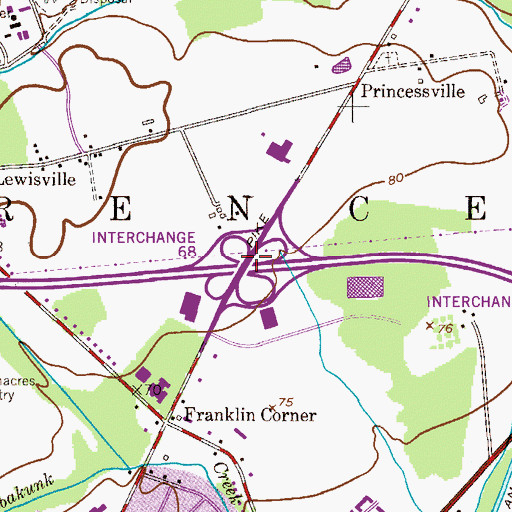 Topographic Map of Interchange 8, NJ
