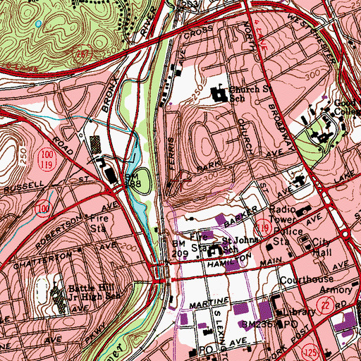 Topographic Map of Lonnie White Memorial Church, NY