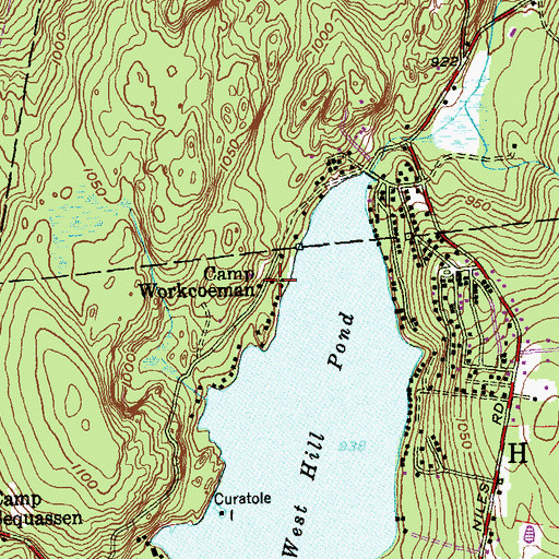 Topographic Map of Camp Workcoeman, CT