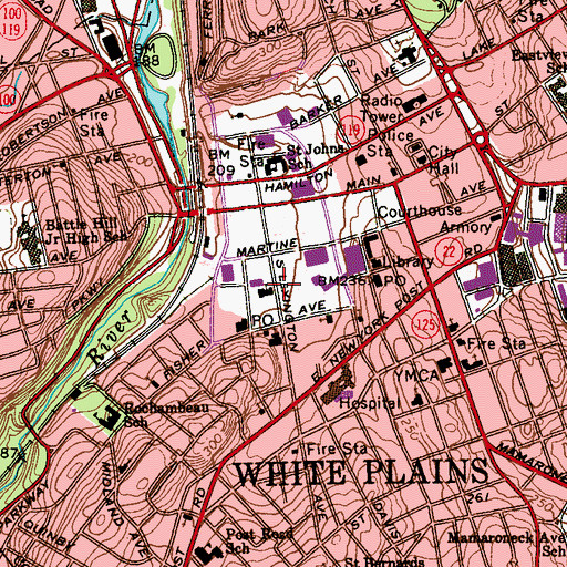 Topographic Map of Our Lady of Mount Carmel Church, NY