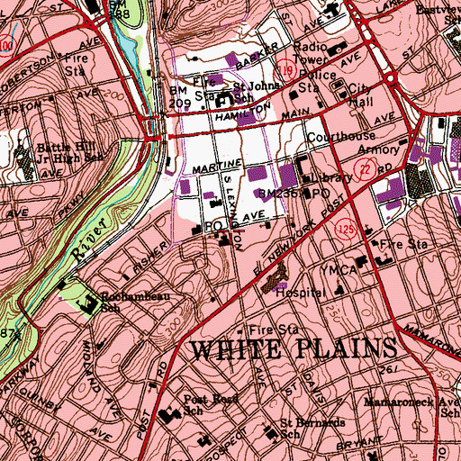 Topographic Map of Allen African Methodist Episcopal Church, NY