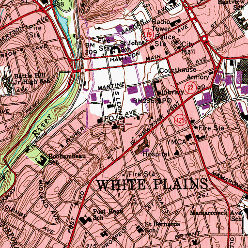 Topographic Map of Trinity United Methodist Church, NY