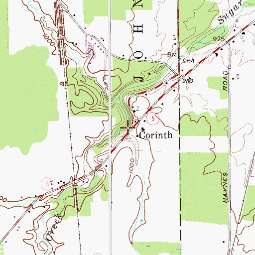 Topographic Map of Corinth Post Office (historical), OH