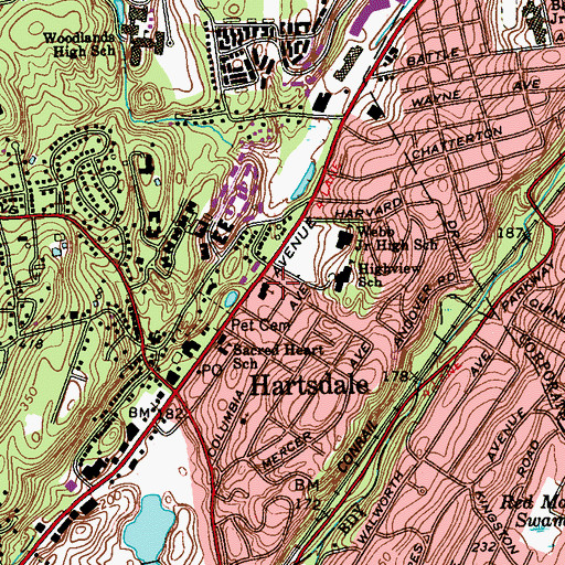 Topographic Map of Saint Andrew's Episcopal Church, NY