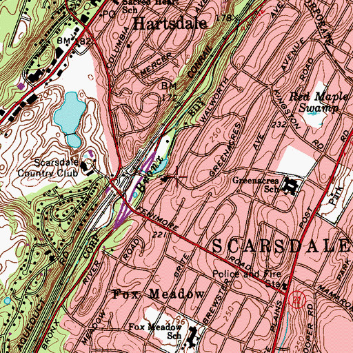 Topographic Map of Hitchcock Presbyterian Church, NY
