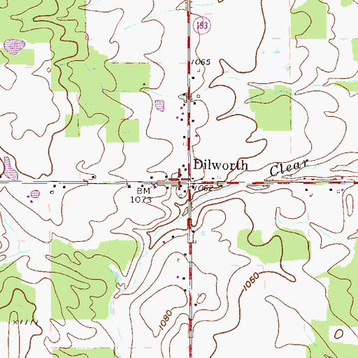Topographic Map of Dilworth Post Office (historical), OH