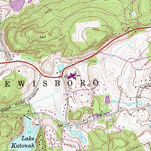 Topographic Map of Increase Miller Elementary School, NY