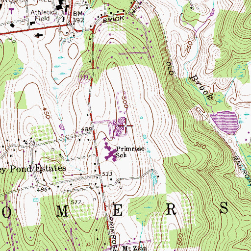 Topographic Map of Somers High School, NY