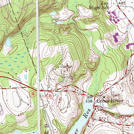 Topographic Map of Four Winds Westchester Campus, NY