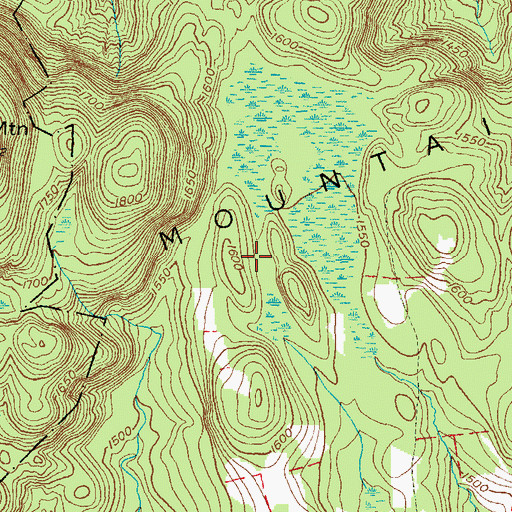 Topographic Map of Canaan Mountain, CT