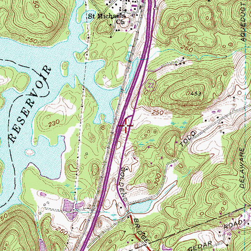 Topographic Map of Interchange 6A, NY