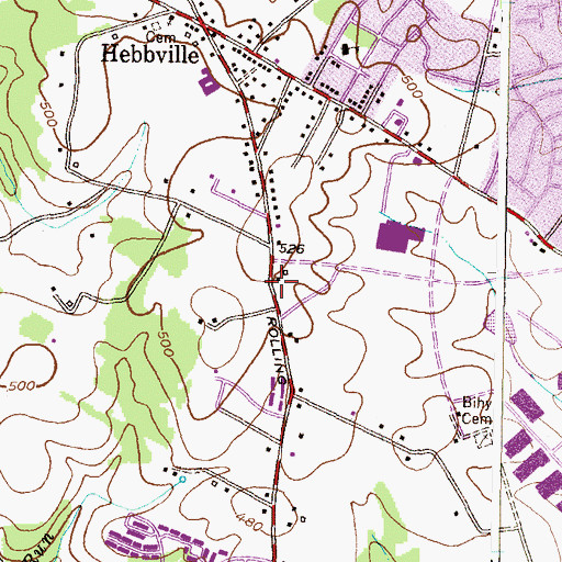 Topographic Map of Windsor Mill, MD