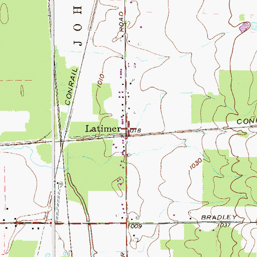 Topographic Map of Latimer Post Office (historical), OH