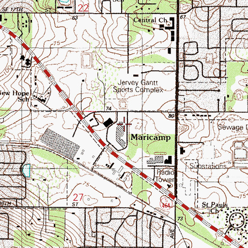 Topographic Map of Church at the Springs, FL