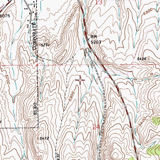 Topographic Map of Northeastern Nevada Regional Hospital, NV