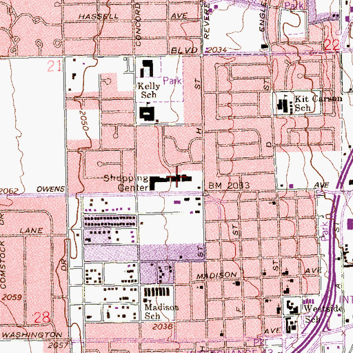 Topographic Map of Department of Veterans Affairs Southern Nevada Healthcare System - Northeast Primary Care Clinic, NV