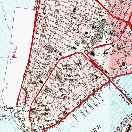 Topographic Map of Fulton Building, NY