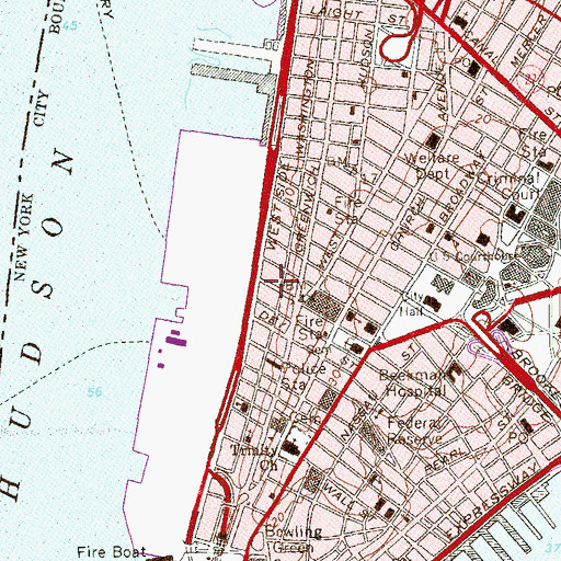 Topographic Map of Barclay-Vesey Building, NY