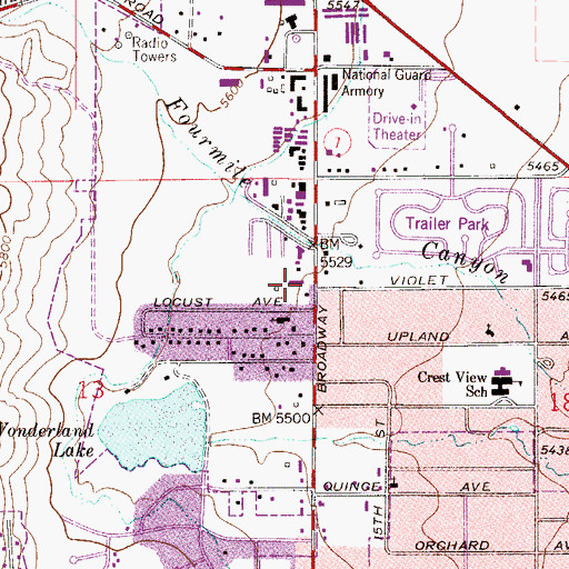 Topographic Map of Shining Mountains Waldorf Elementary / Middle School, CO