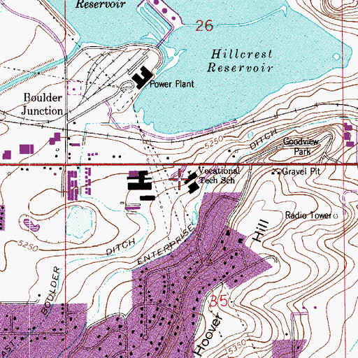 Topographic Map of Boulder Technical Education Center, CO