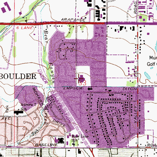 Topographic Map of Eisenhower Elementary School, CO