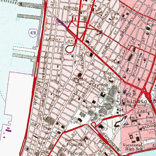 Topographic Map of Broad Student Center New York Law School, NY