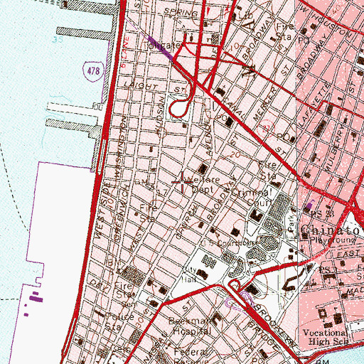 Topographic Map of New York City Supreme Court, NY
