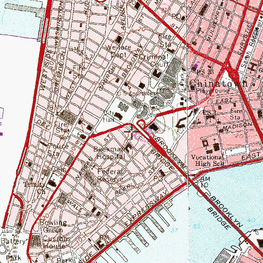 Topographic Map of Pace University, NY