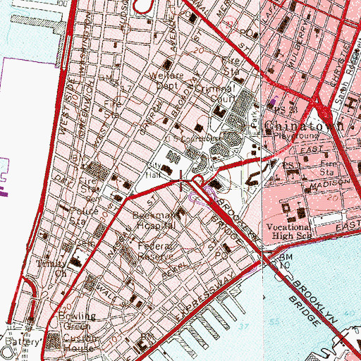 Topographic Map of Printing House Square, NY