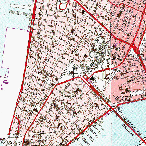 Topographic Map of Commons Historic District, NY