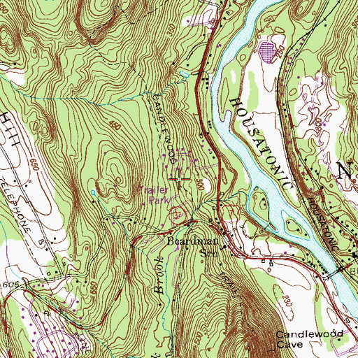 Topographic Map of Candlewood Trail, CT