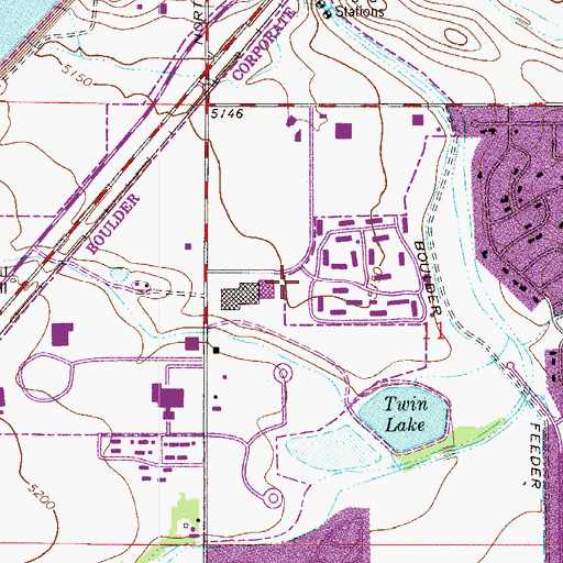 Topographic Map of Boulder Preparatory Charter High School, CO
